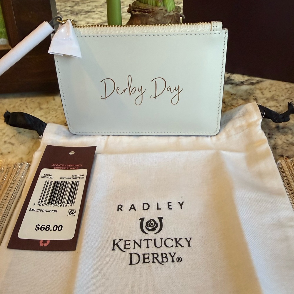 NEW RADLEY LONDON KENTUCKY DERBY Small Leather Ziptop Coin Purse “Derby Day”